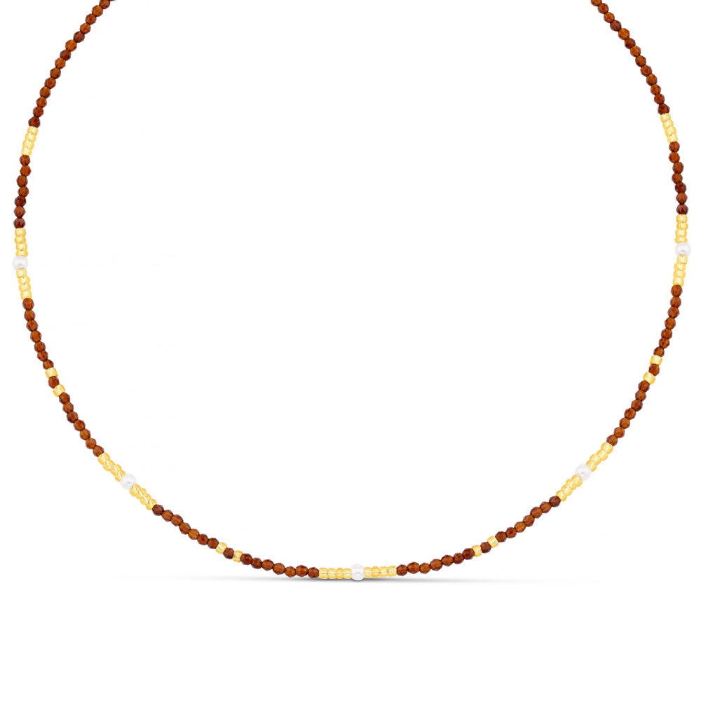 Fine Sunset Bead Pearl Necklace