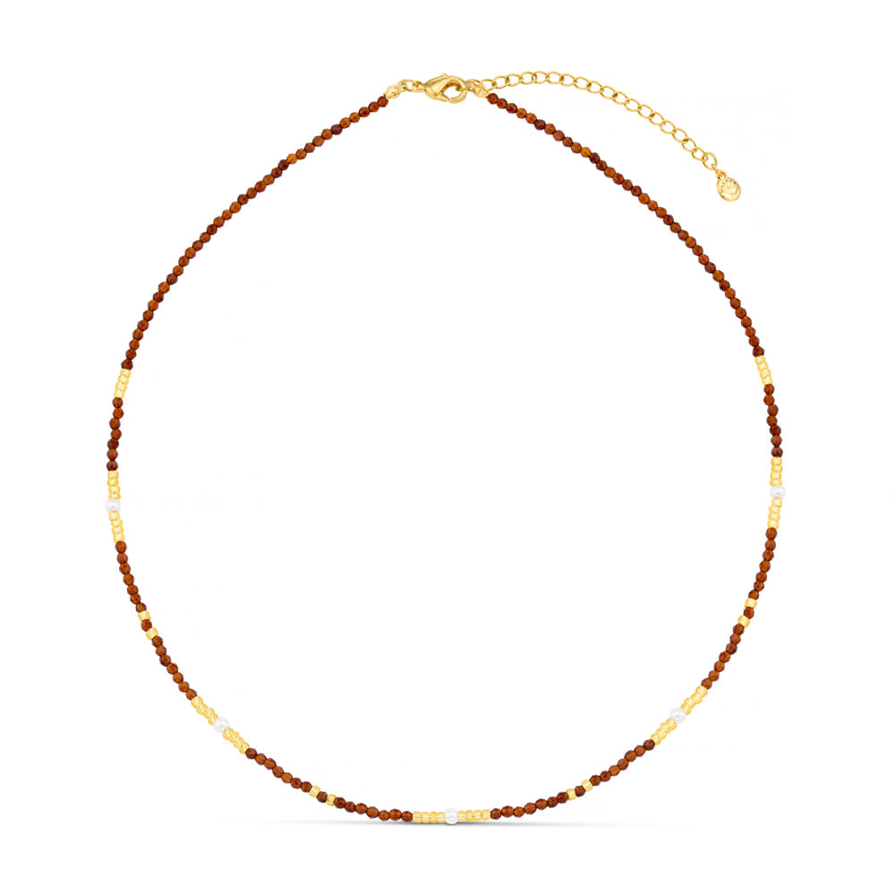 Fine Sunset Bead Pearl Necklace