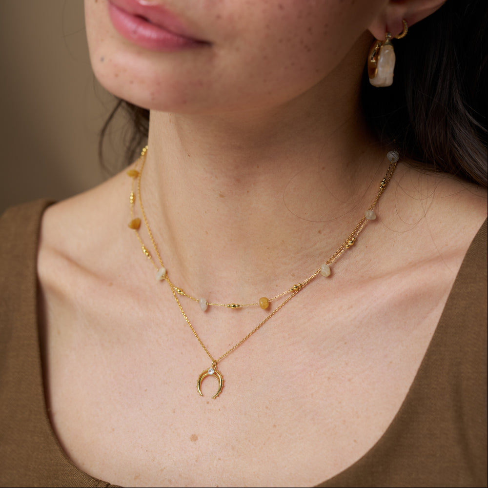 Warm Chip Bead Necklace